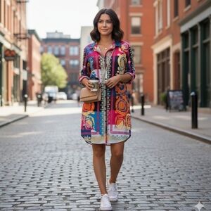 Women's Jainmy Martinez Dress Size M Multi-color